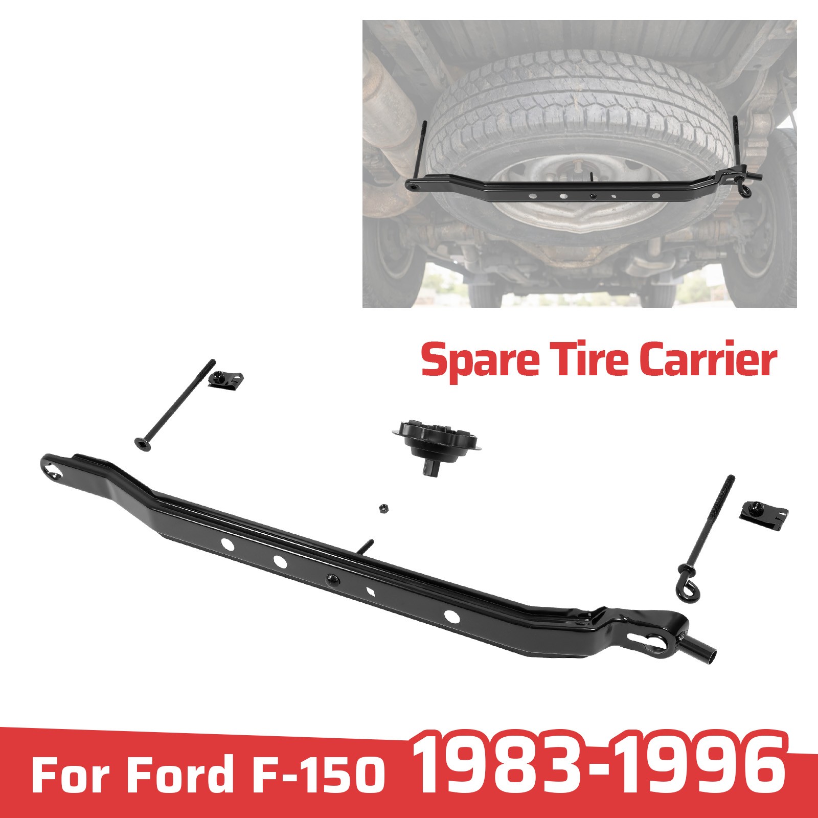 Spare Tire Carrier Bracket For Ford F-150 F150 1983-1996 Steel Primed Black