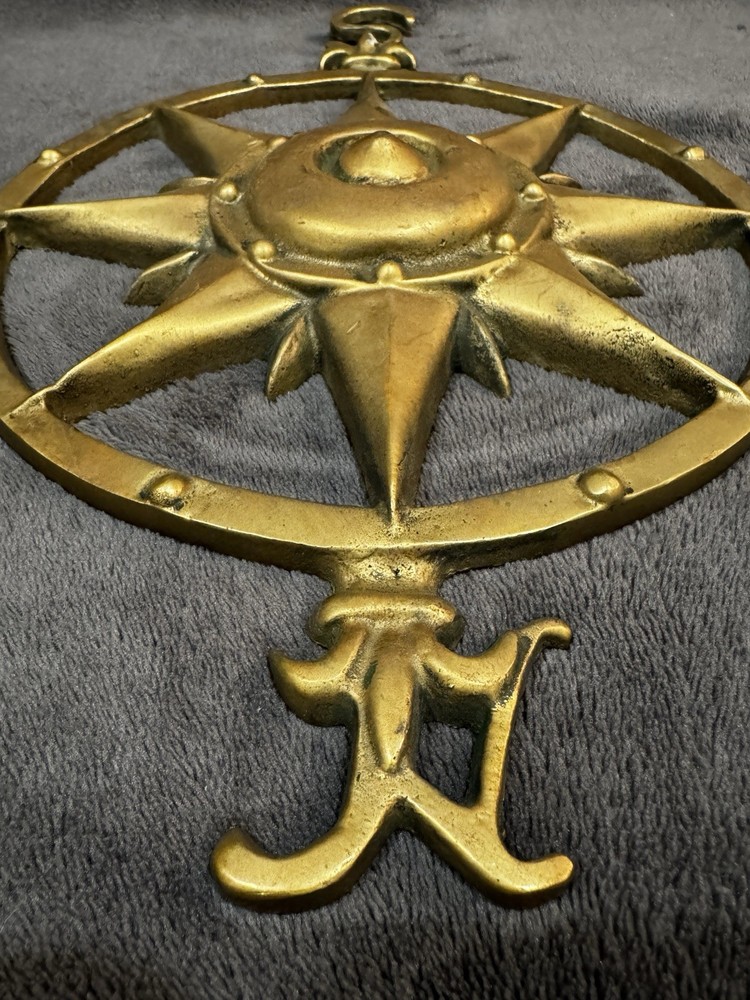 Vintage Nautical North South East West Wall Decor Solid Brass Compass