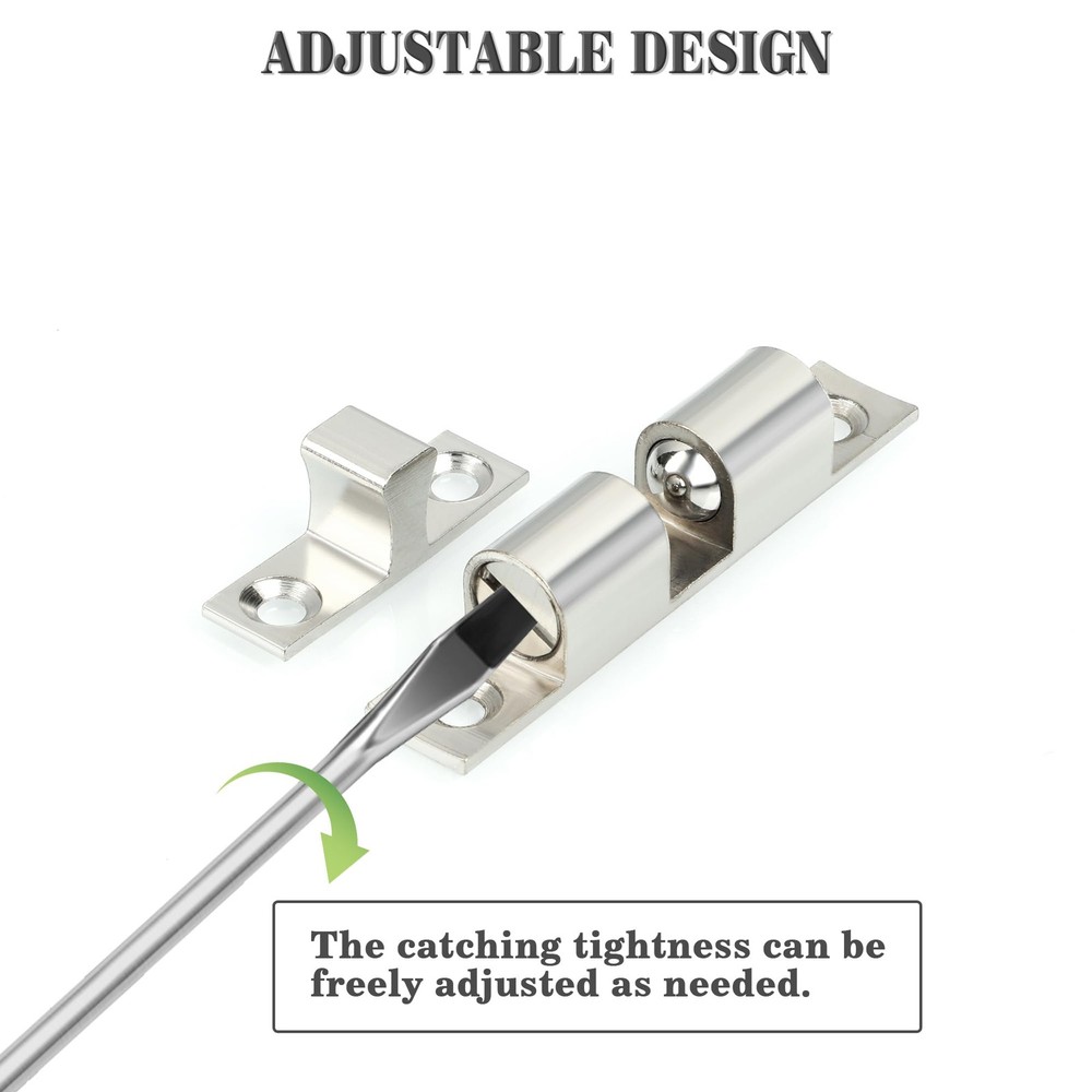 Double Roller Catch Cabinet Latches,Adjustable Double Ball Tension Roller Cat...