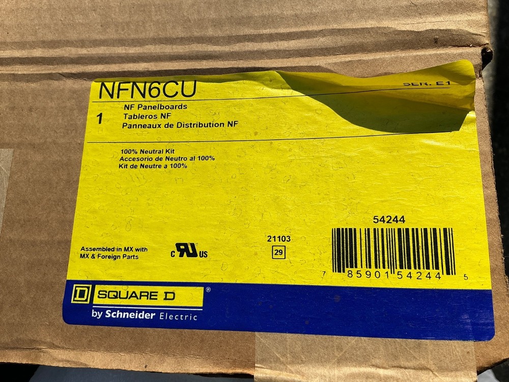 Square D NFN6CU Panelboard accessory, NF, neutral kit, 400A and 600A