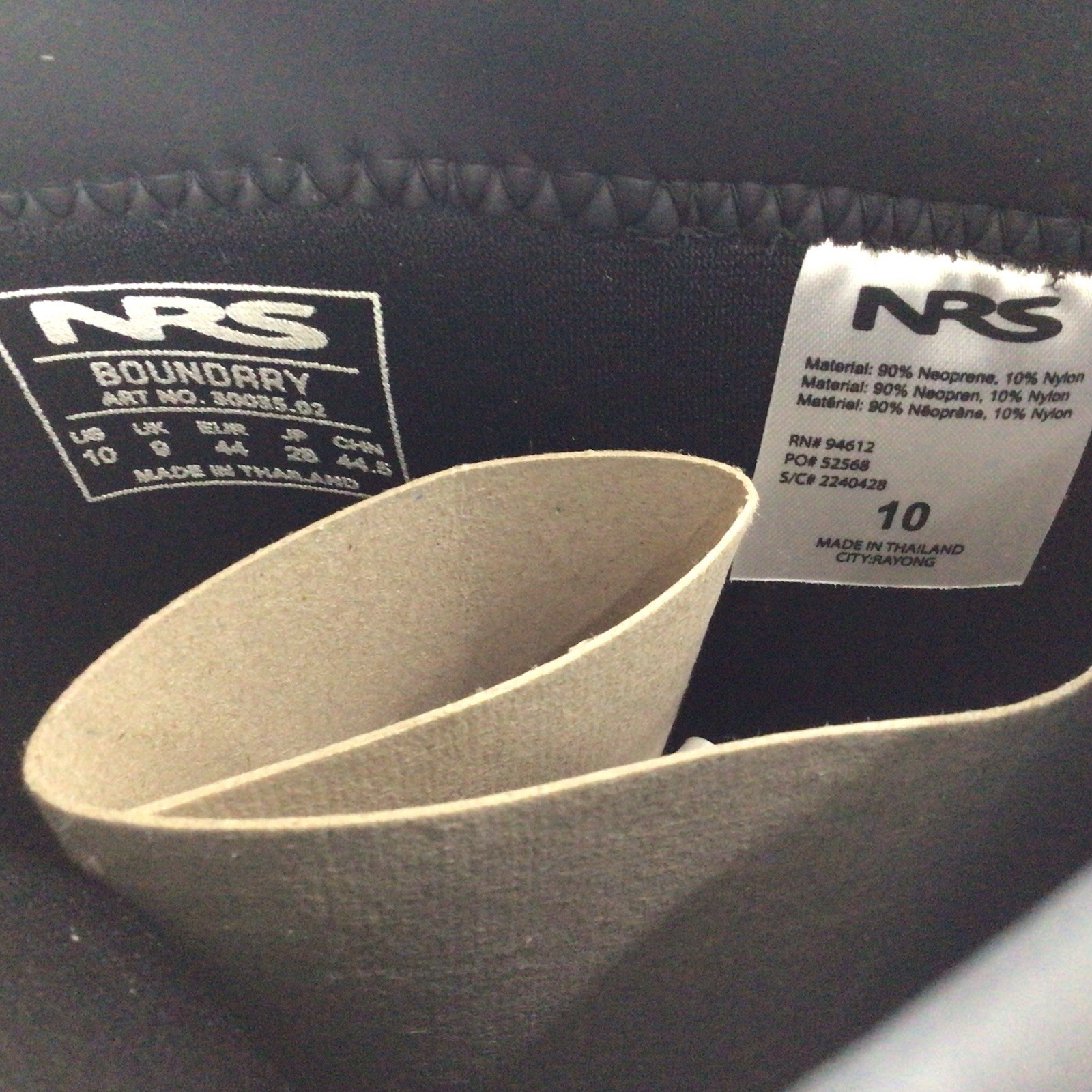 NRS Boundary Shoe Neoprene Hunting Boots Traction Sole Black Size 10 Men New