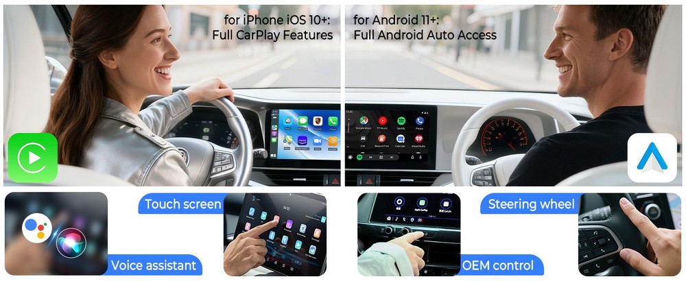USB Wireless CarPlay Adapter Android Auto Wireless Adapter for iPhone Android