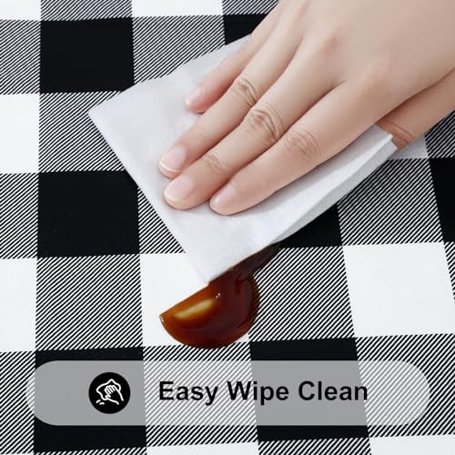 Rectangle Picnic Table Cloth, Elastic 72" x 30" (Rectangular) Black and White