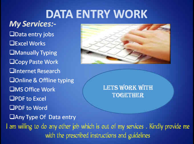 I Will Do Perfect Data Entry And Web Research