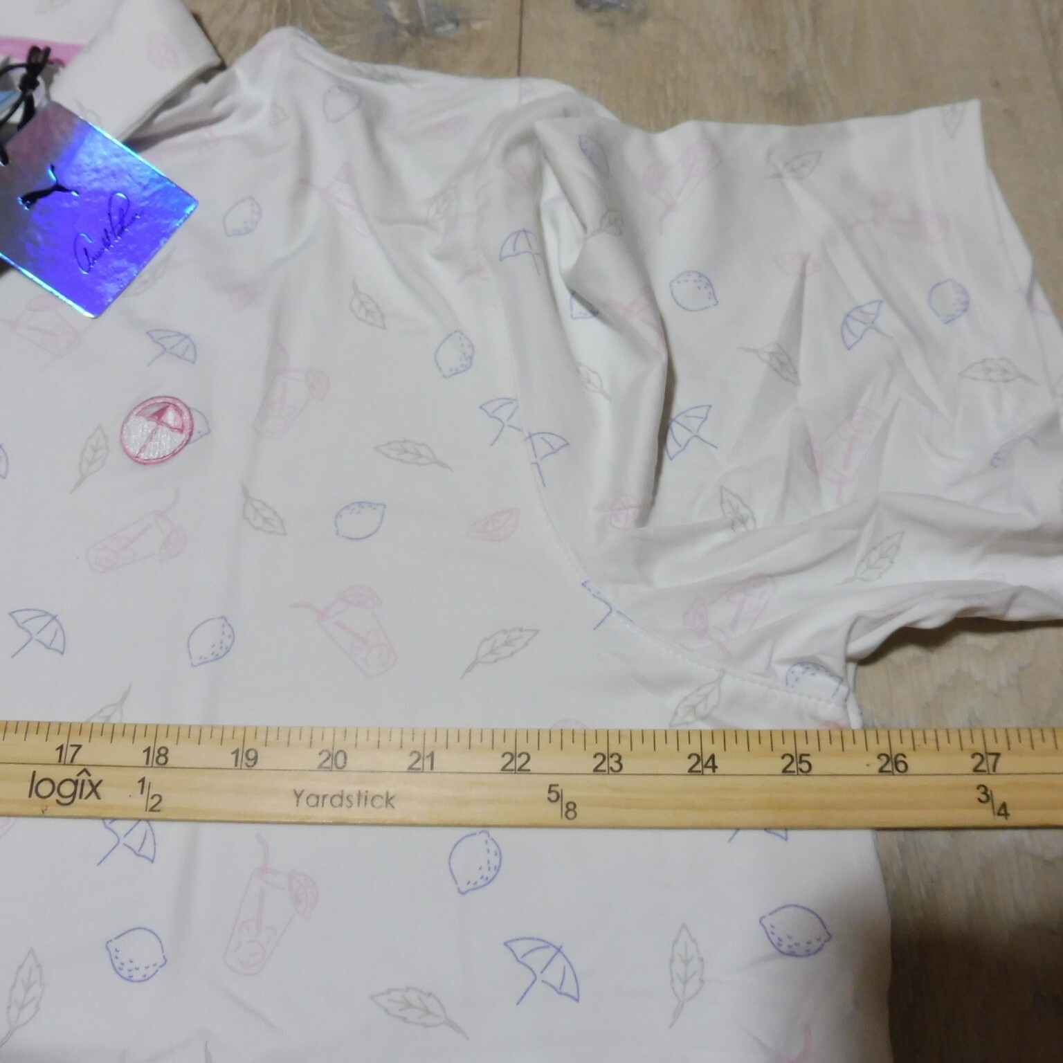 PUMA ARNOLD PALMER Mens XL CONTENDER POLO SHIRT WHITE LAVENDER CLOUDSPUN AP