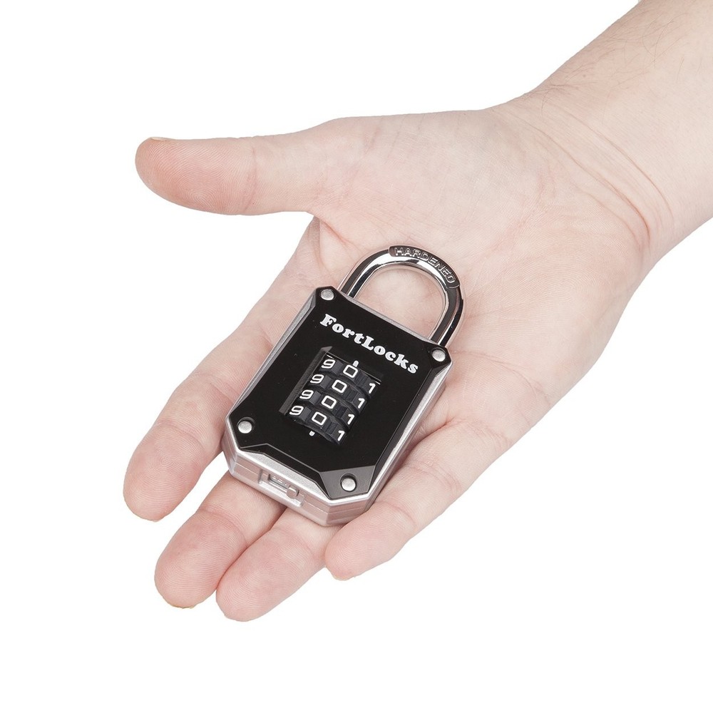 2 Pack Heavy Duty Waterproof Resettable Combination Lock 4 Digit Silver