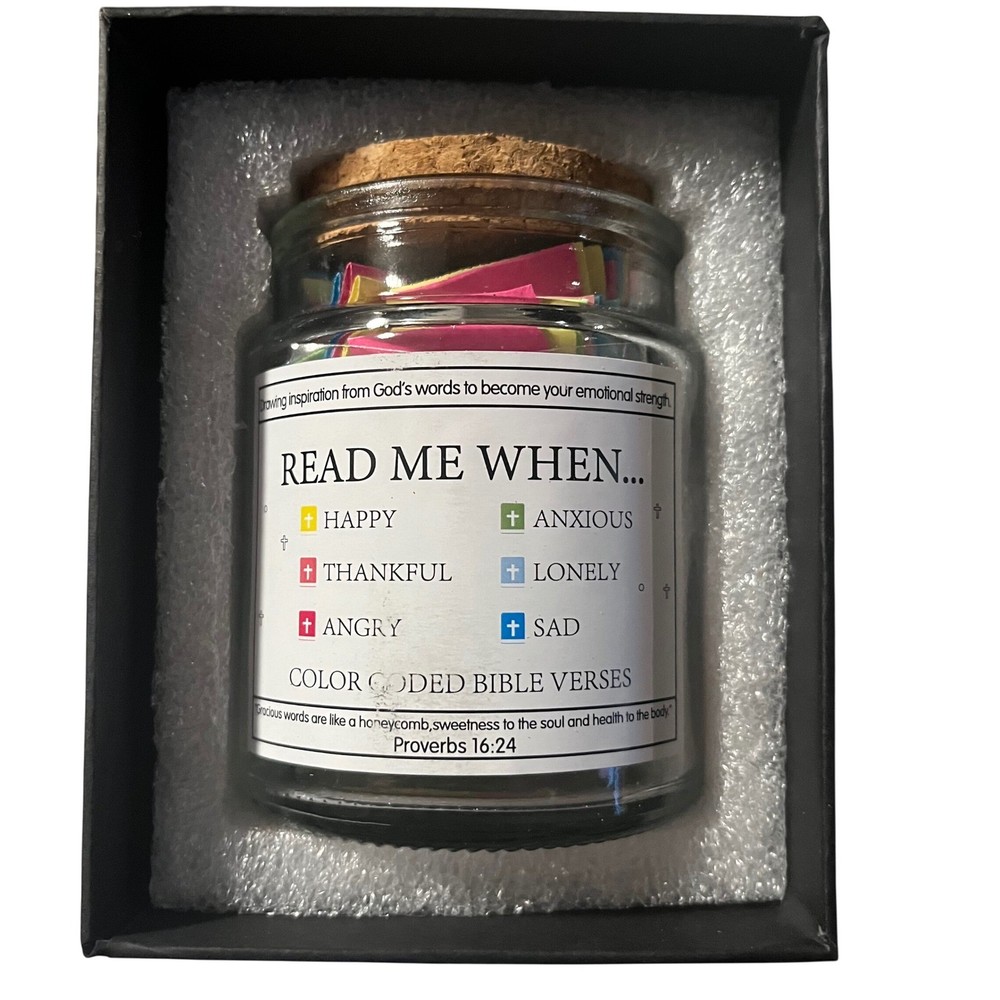 Bible Verses Jar Color Coded Inspirational Scripture Readings Gift Box