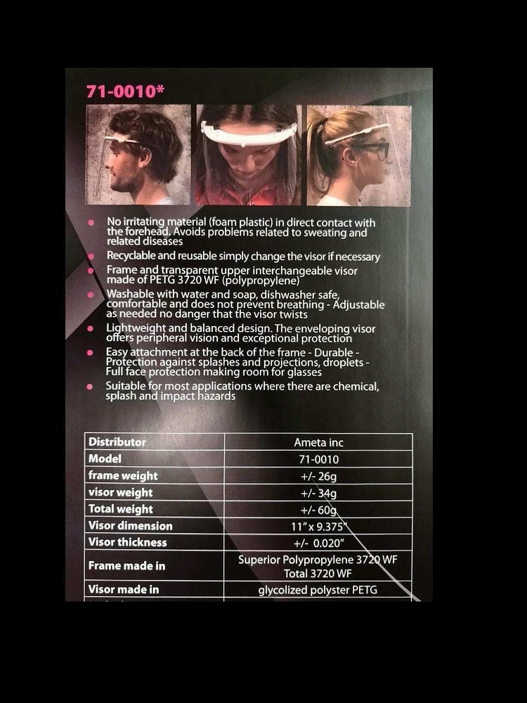 Wrap Around Face Shield for Full Protection with Protective Safety Visor
