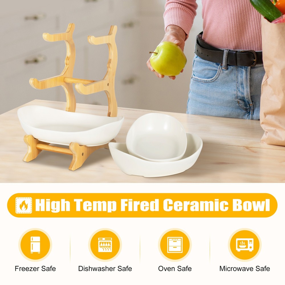 3 Layers Kitchen Fruit Tray White Storage Rack Vegetable Snack Candy Rack Holder