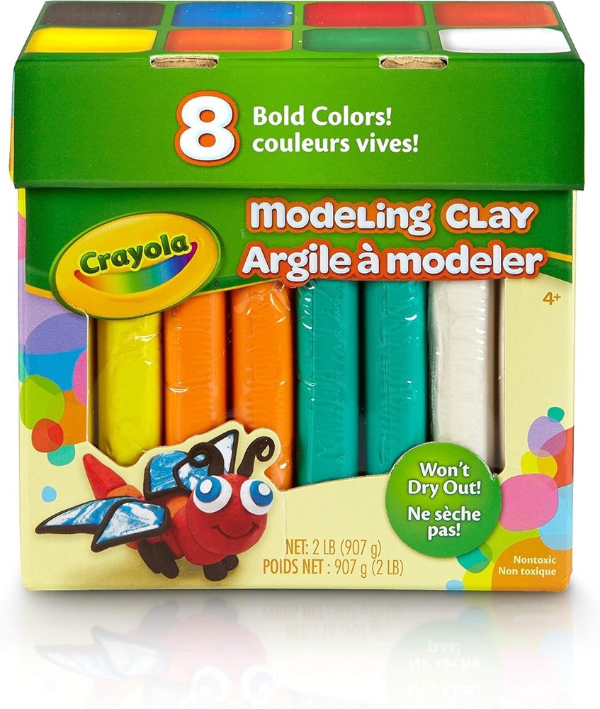 Kids 2lbs Reusable Non-Drying Modeling Clay - 8 Colors for Creative Play