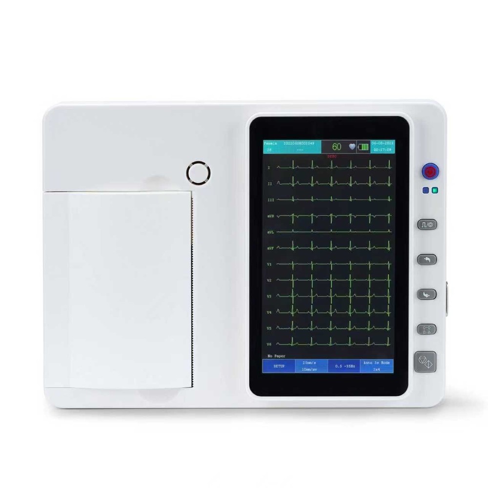 7-inch Touchscreen ECG Machine, 3-Channel 12-Lead with PC Software