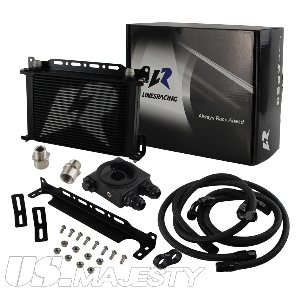 LR AN10 25 Row Oil Cooler Kit+73 Degree Thermostat Sandwich Plate kit Black