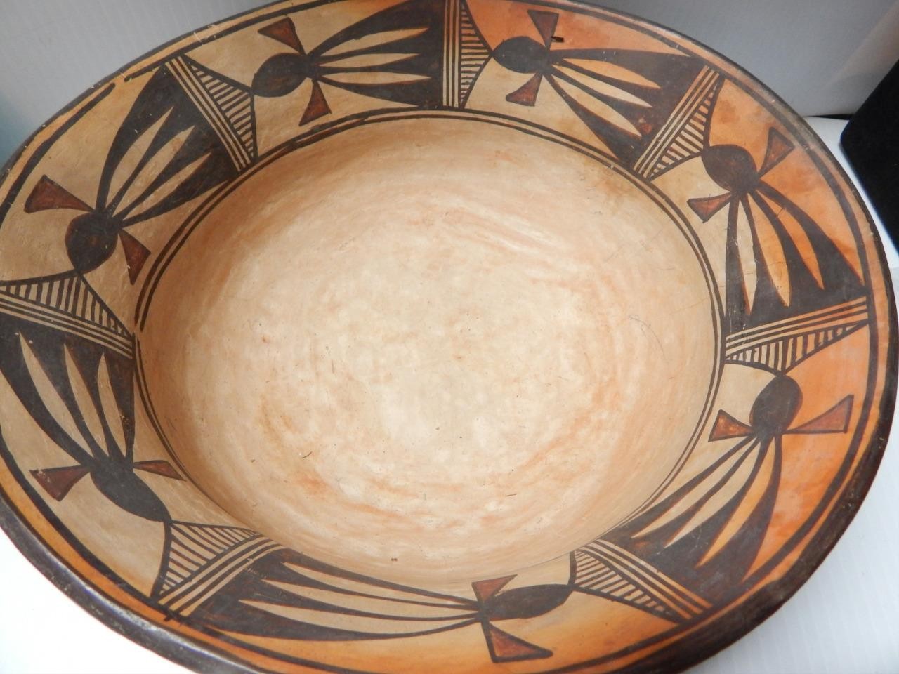 IMPORTANT ANTIQUE HOPI INDIAN POTTERY DOUGH BOWL POT - MUSEUM GRADE !