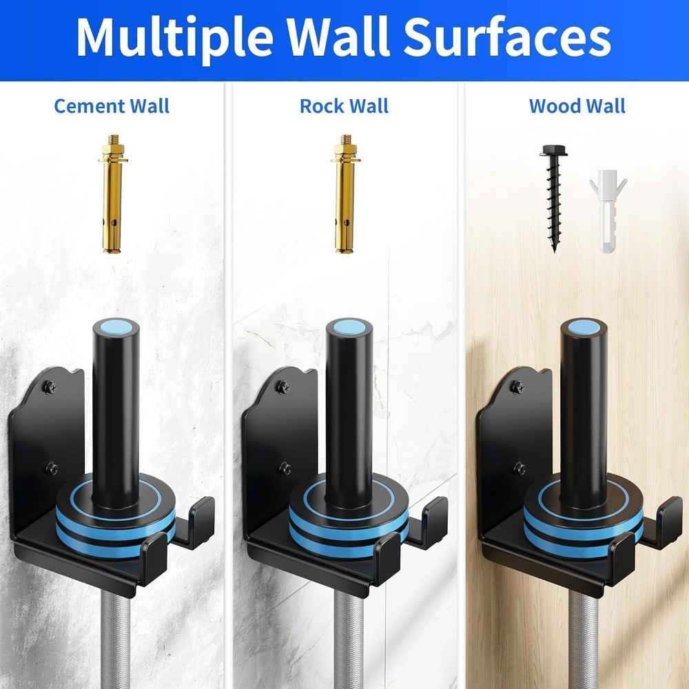 EVA-Padded Barbell Wall Rack Holder - Space-Saving Gym Storage Solution