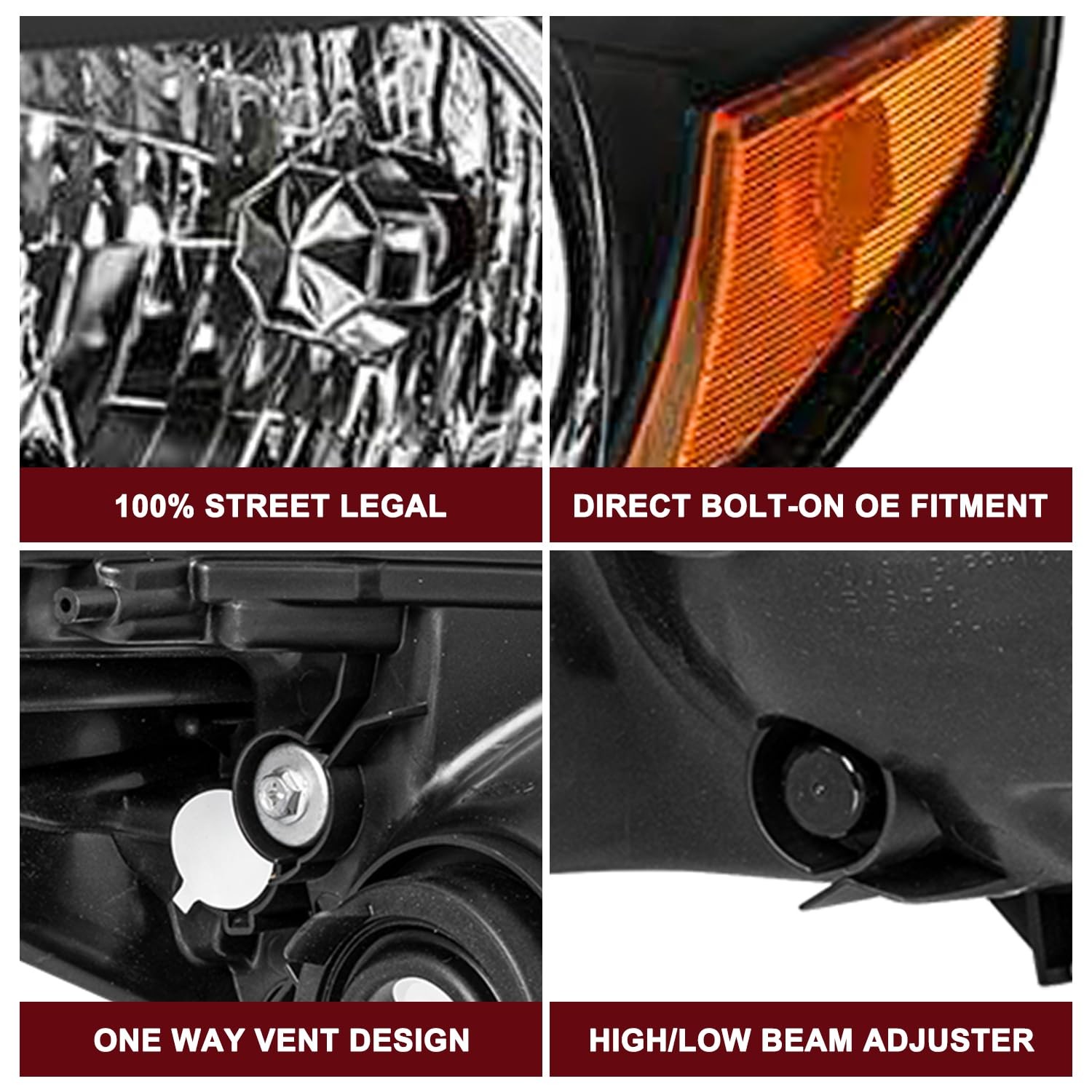 Headlight Assembly Replacement for 2012 2013 2014 Honda CR-V OE Style Headlamp