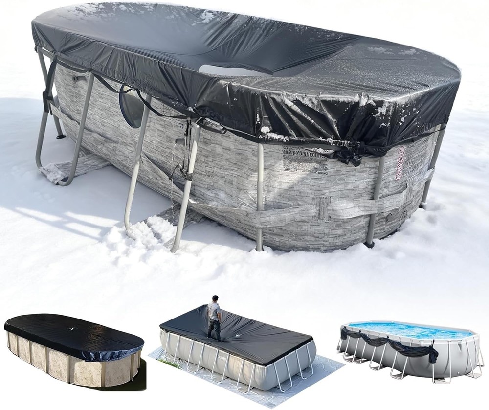 SIHAINA 16x25Ft Rectangular Pool Cover with Side Storage NEW