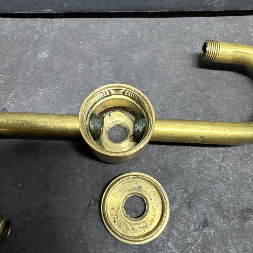 SOLID BRASS UNFINISHED TWO LIGHT S SHAPED CLUSTERS WITH 1/8-27 IPS ALL AROUND