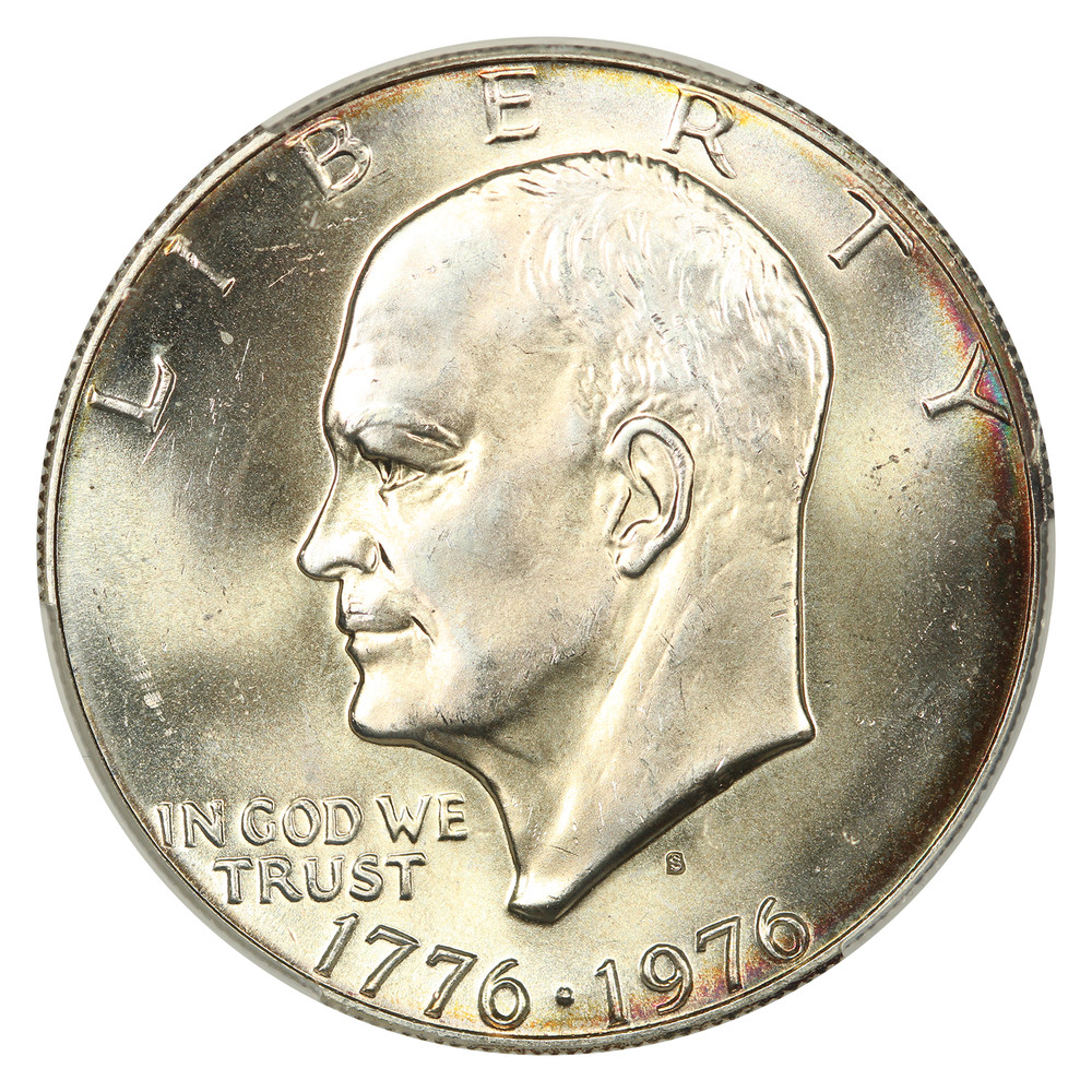 1976-S $1 Silver CACG MS65 - Ike Dollar