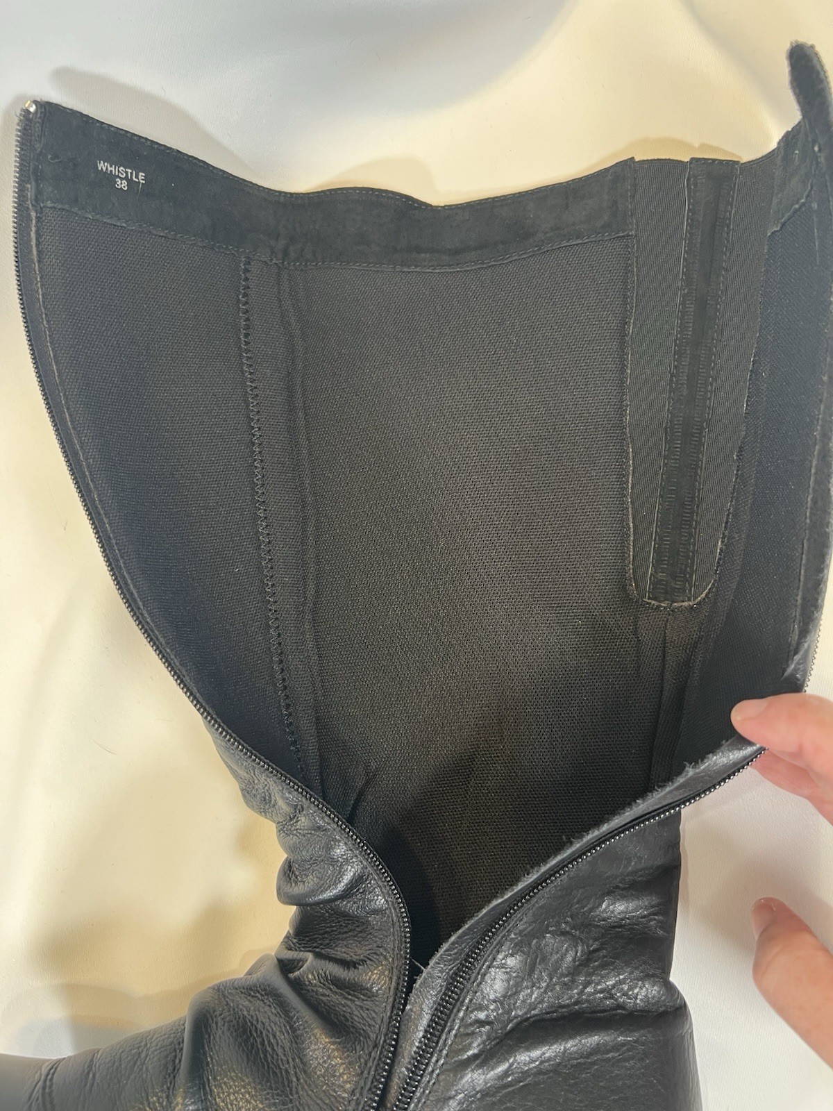 Bernie Mev Women's Whistle Knee High Blk Leather Boot Buttons Size 38 Steampunk