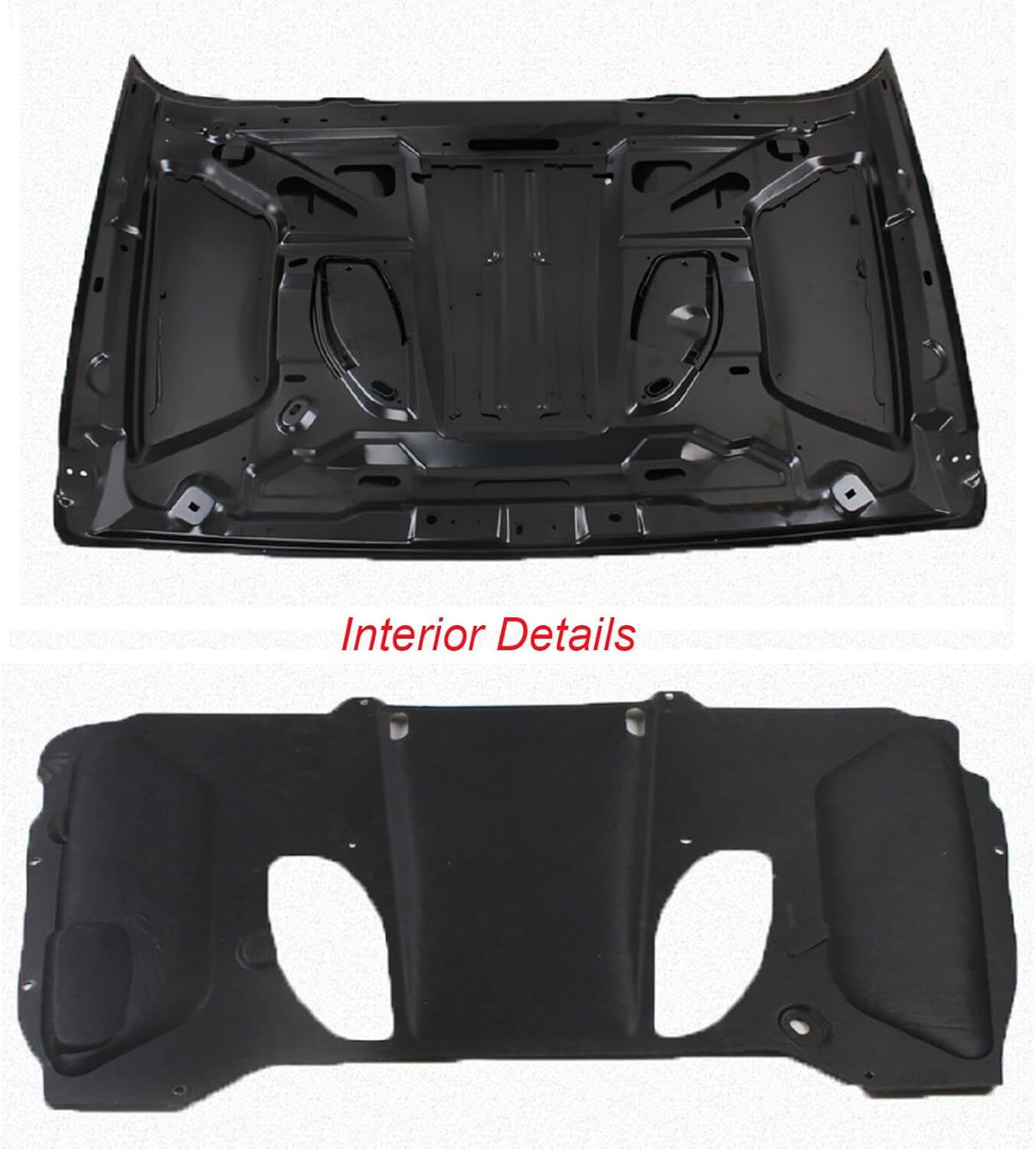 For Jeep Wrangler 2007-2018 JK JKU Black Steel Engine Hood Bonnet Panel Cover