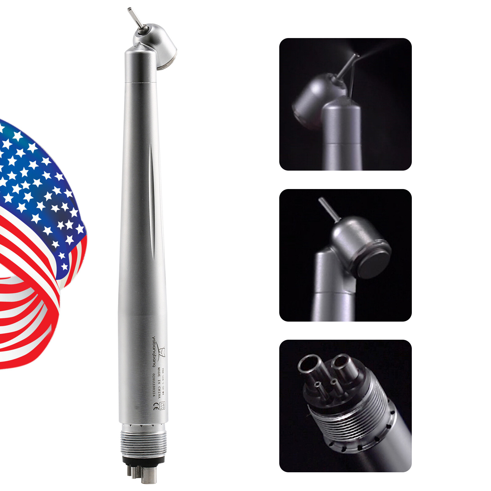 Yabangbang Dental LED/No LED 45 Degree Surgical High Speed Handpiece Push 4 Hole