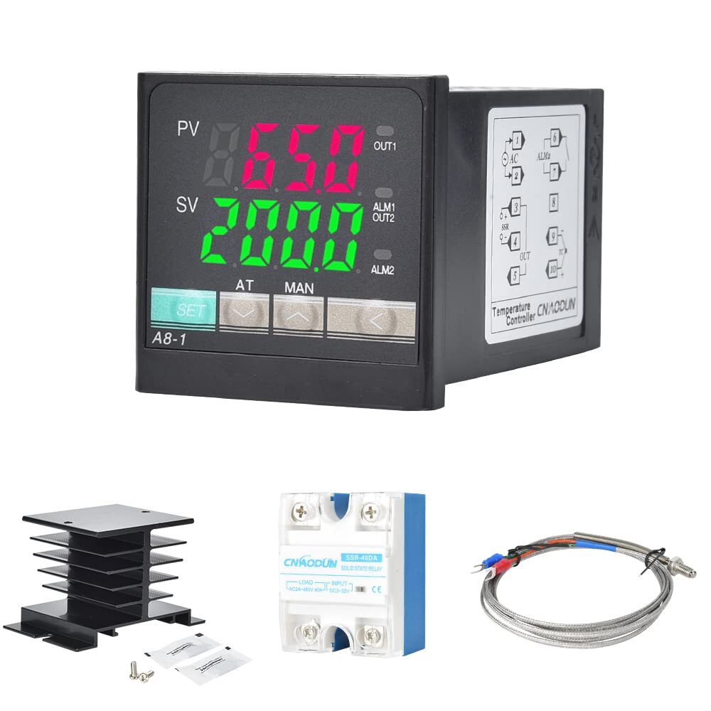 PID Temperature Controller Kit 100-240 VAC Voltage with 40DA Solid State Rela...