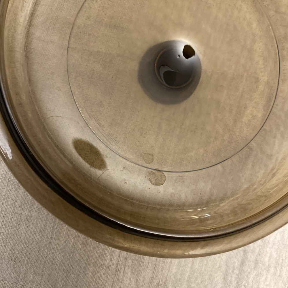 Vintage Corning Ware Vision Lid Replace Piece 5” Inner Diameter 6” Outer Amber