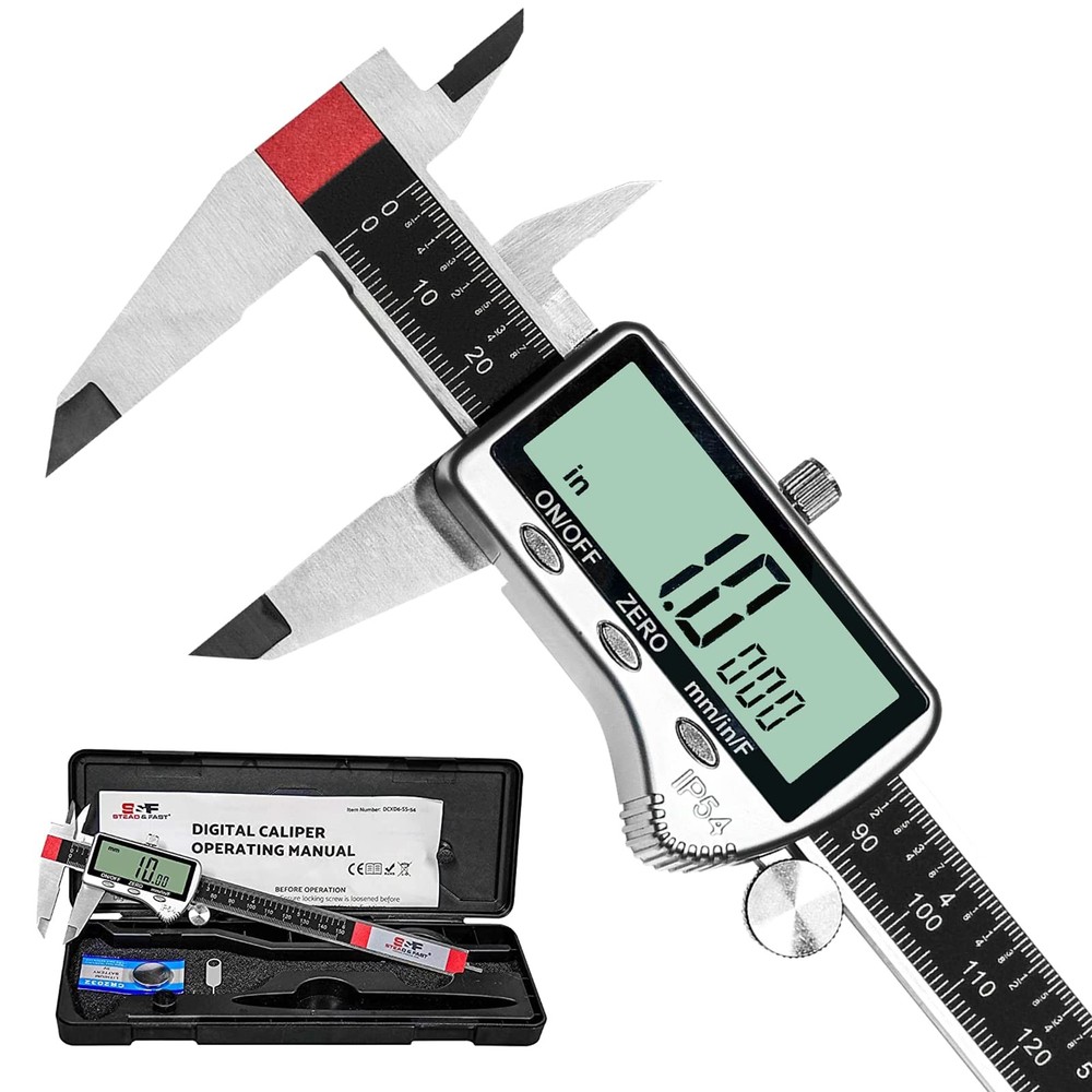 Digital Caliper Measuring Tool 6 inch with Extra Large LCD Screen DCXD6-SS-54...