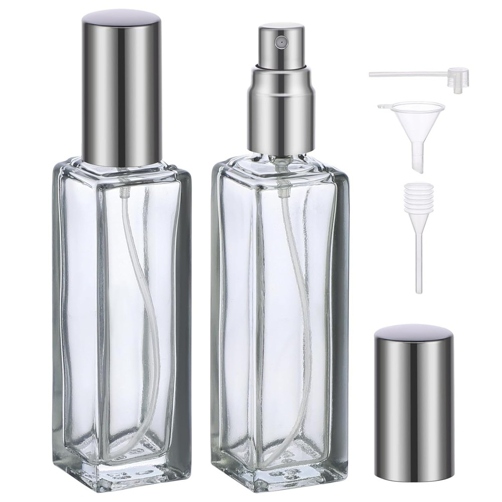 2PCS 20ml Travel Perfume Atomizer Refillable Mini Cologne Spray Bottle Empty