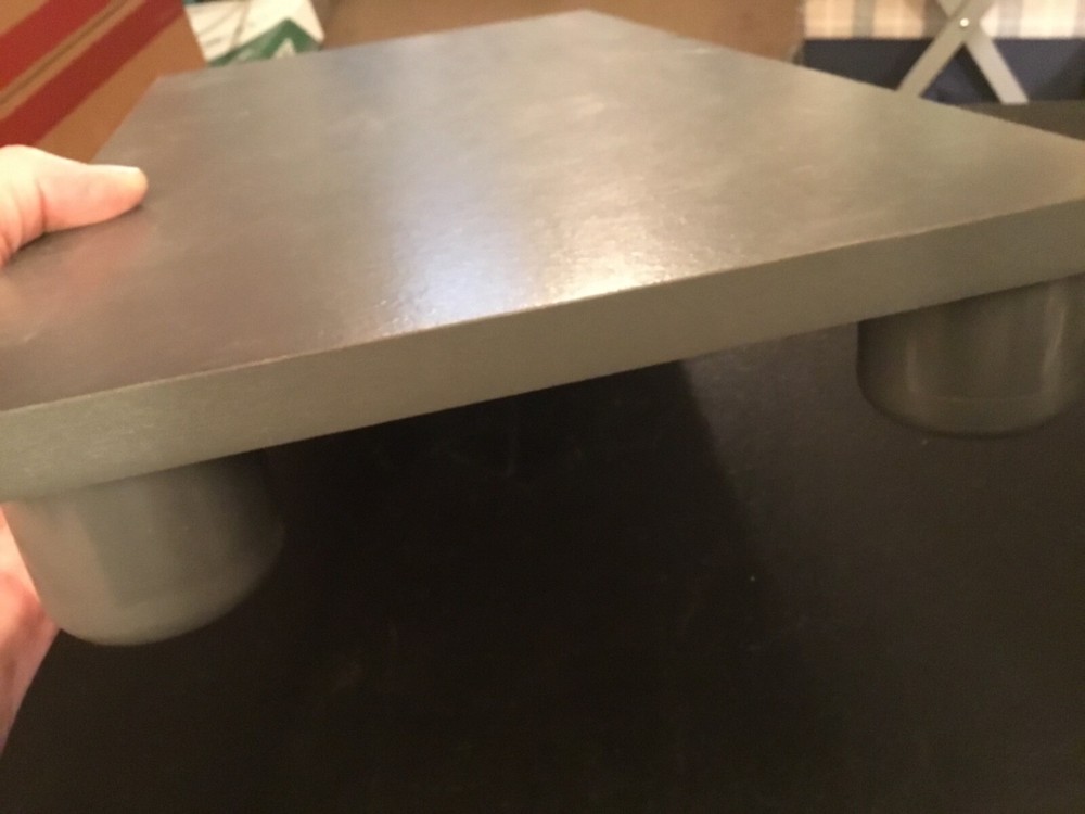 Gray Particle Board Display Riser Stands with Short Legs