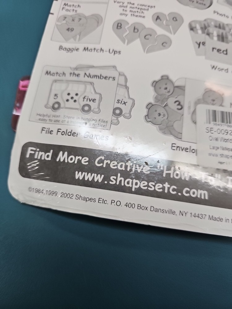 NIP 2002 Notepad Shapes Etc. Octopus & Oval World Earth 50 Sheets Each