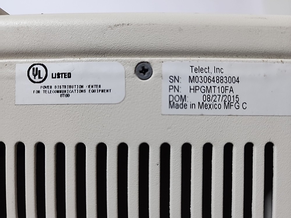 Telect HPGMT10FA Fuse Panel Front Access GMT 10/10 100A Dual Feed 2RU