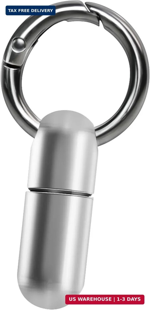 Tiny Keychain Pill Holder, Small Keychain Pill Holder Titanium,Waterproof Tiny P
