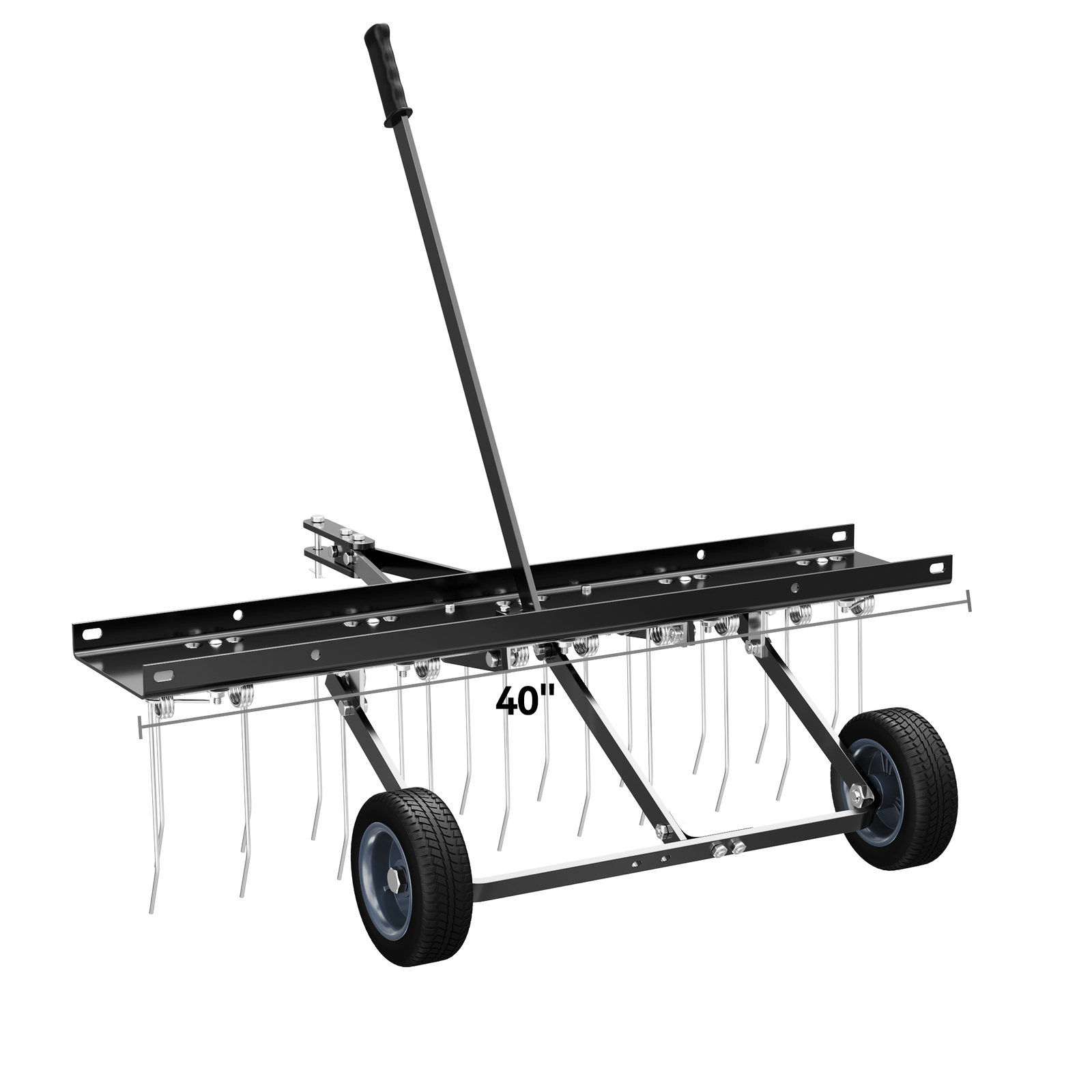 40" Corrosion-Resistant Steel Lawn Dethatcher Sweeper Height Adjustable