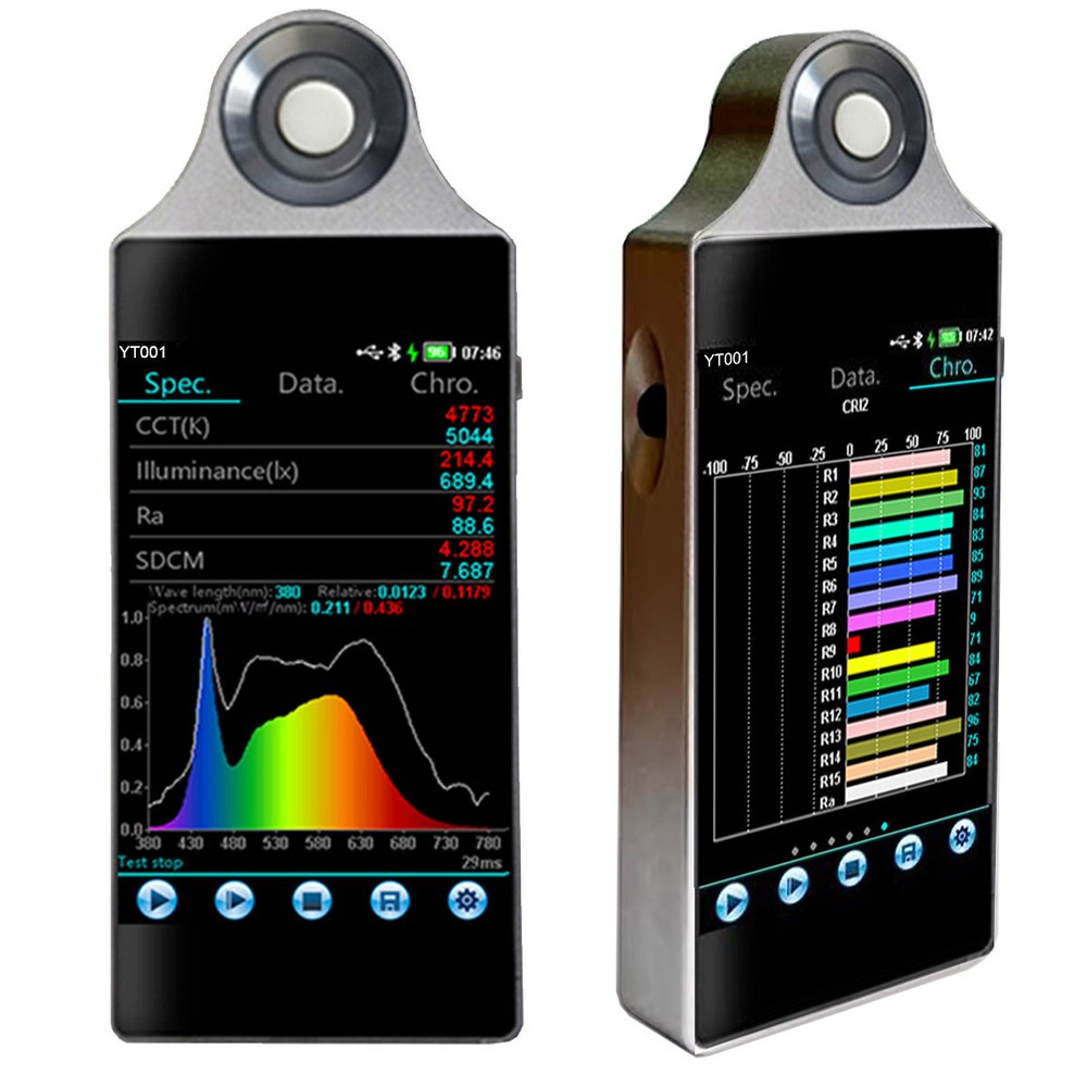 Light Spectrometer CCT CRI Meter Analyzer Spectrophotometer with Android APP