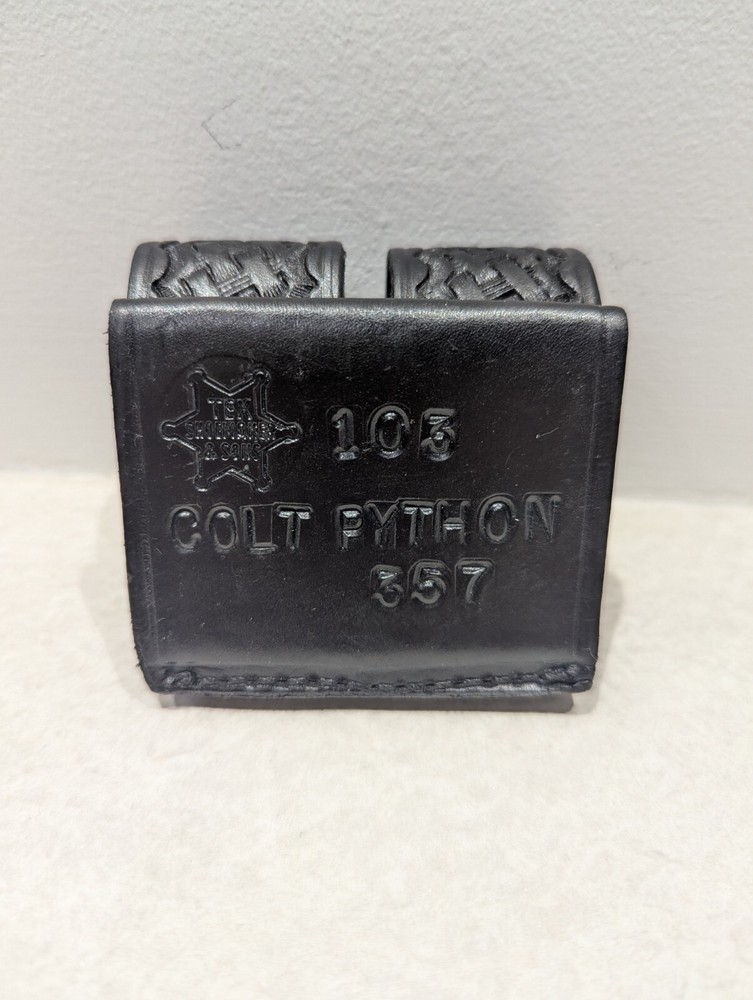 Texas Shoemaker Basket Weave Belt Speedloader Pouch Handcuff Case