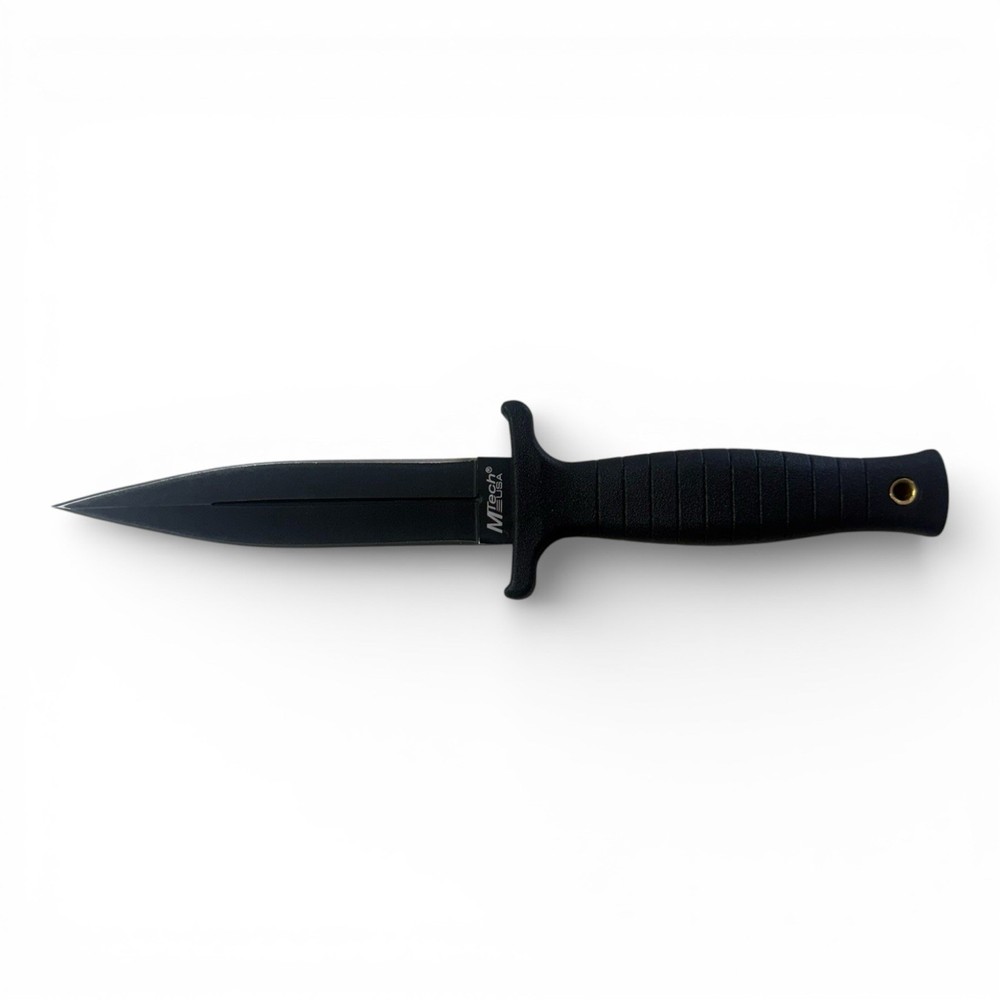 MTech Double Edge Dagger Fixed Blade Knife Rubber Handle w Sheath + Free Folder