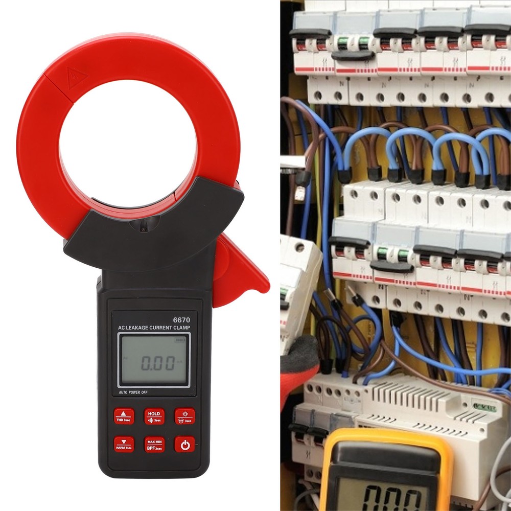 AC Leakage Ammeter Clamp LCD Backlight High Accuracy Leakage Current Meter