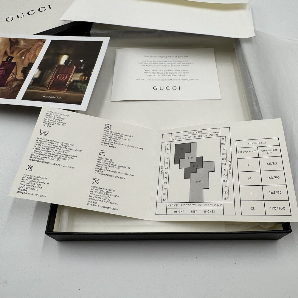 GUCCI EMPTY BOX 9” X 6.5” X 1.5 in WITH INSERTS Envelope Tissue Sample Perfume