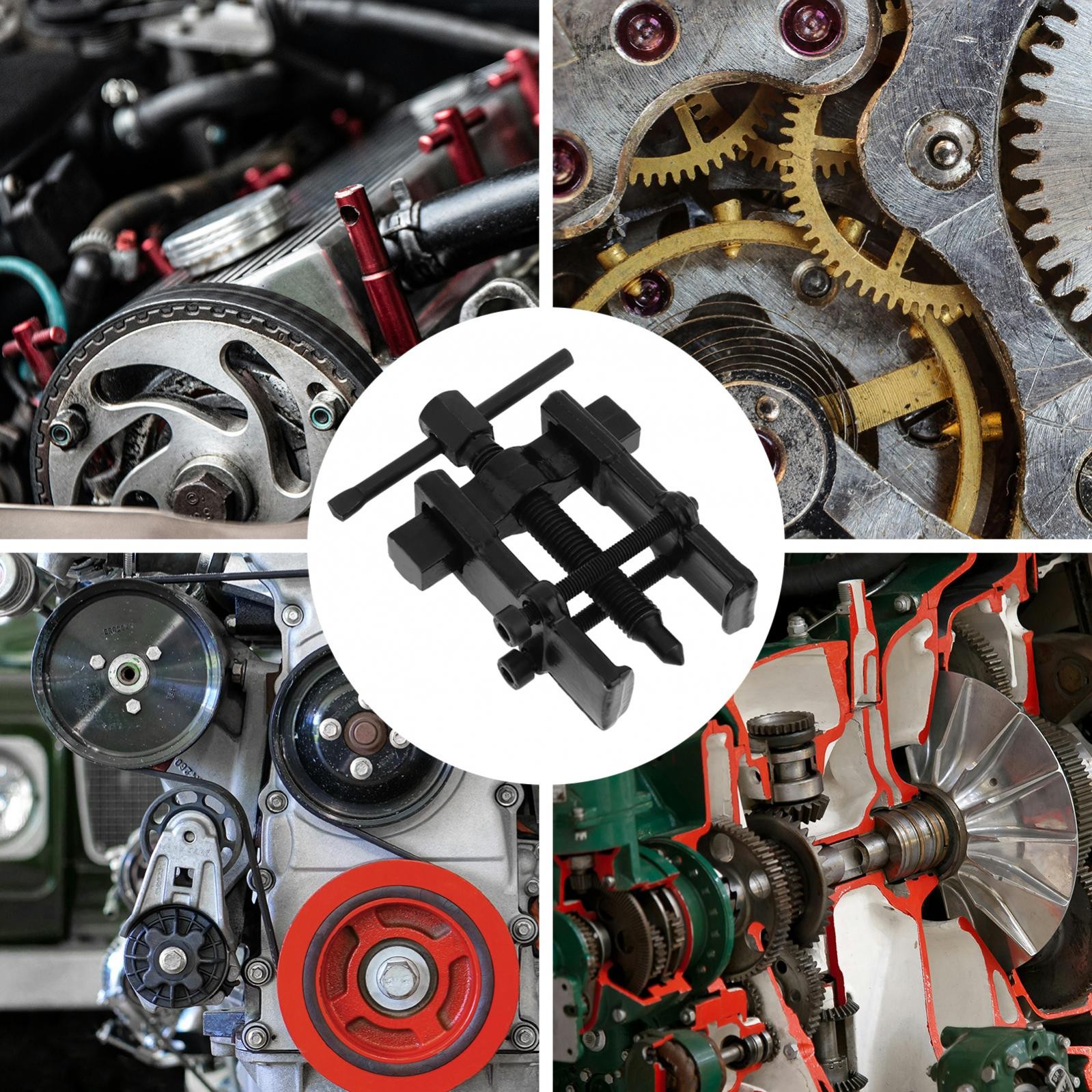 2" Two-claw Jaw Puller Mechanic Gear Bearing Steering Wheel Extractor Hand Tool