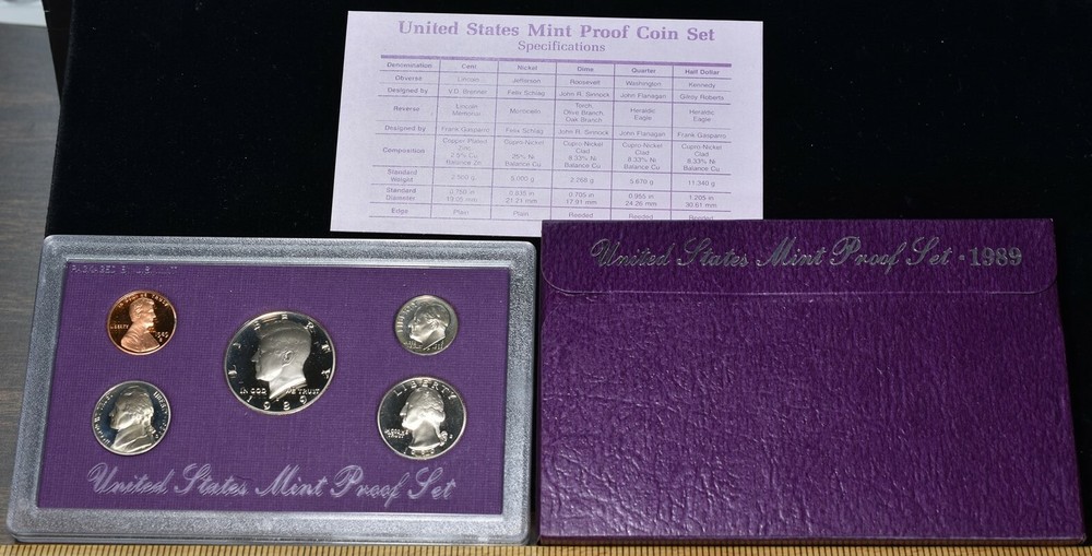1989-S U.S. Mint Proof Set 5 Coins - Pristine Hand Picked Set