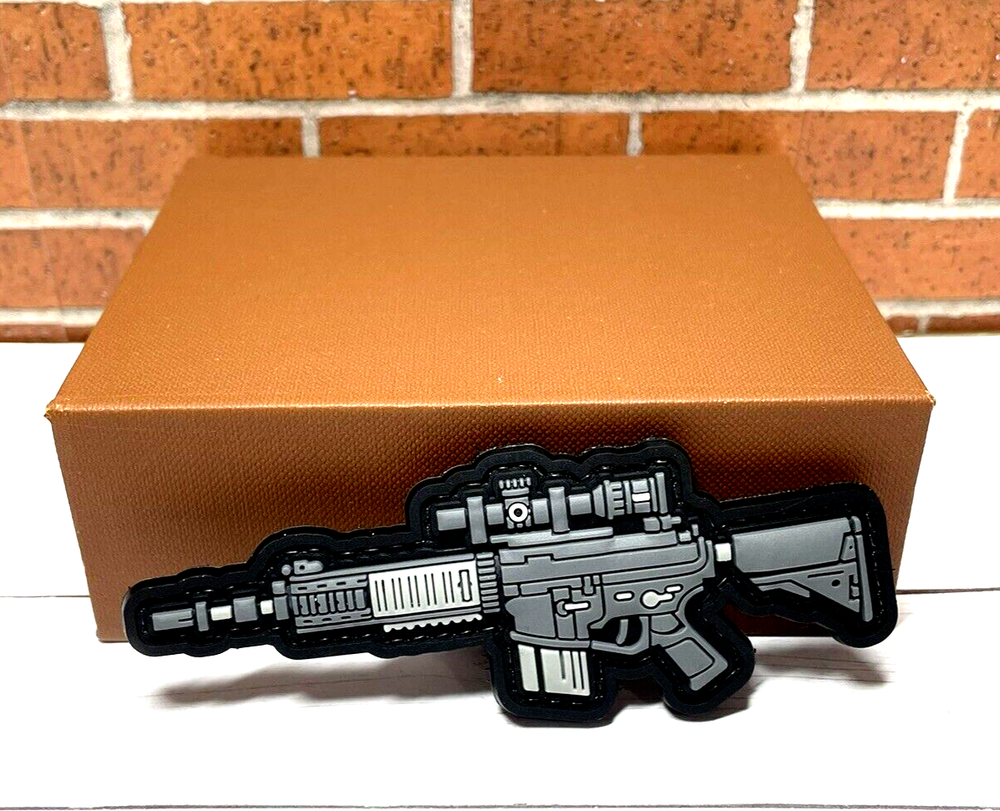 Assault Rifle Tactical PVC Gun Patch, A15 Gun Morale Patch Hook Backed