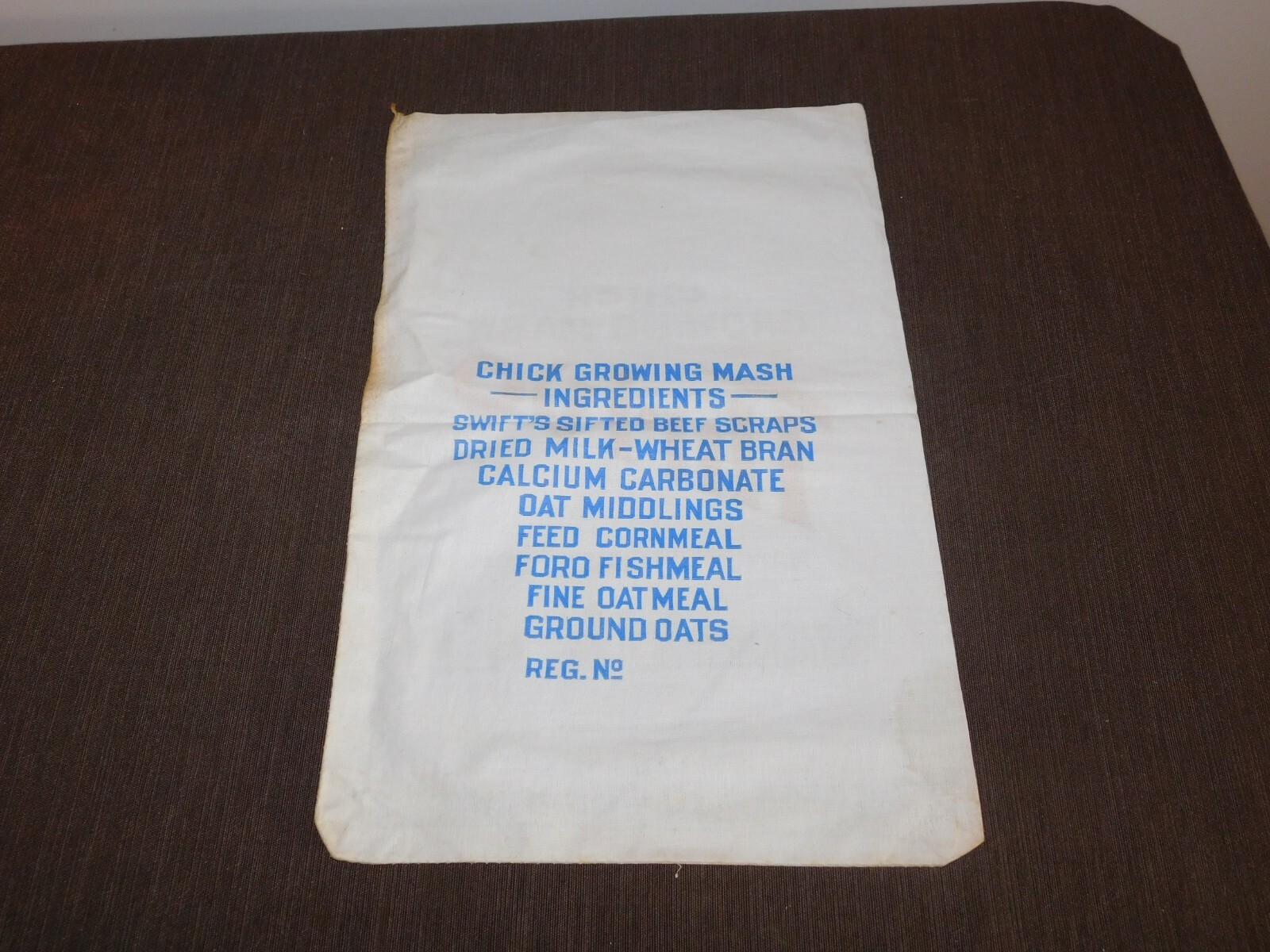 VINTAGE 16" X 10" THRIVO CHICK MASH BRACKMAN-KER MILLING CO FEED CLOTH SACK