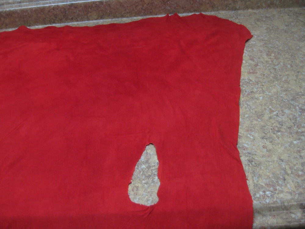 Red Suede Deer Leather #0006745 Row FF