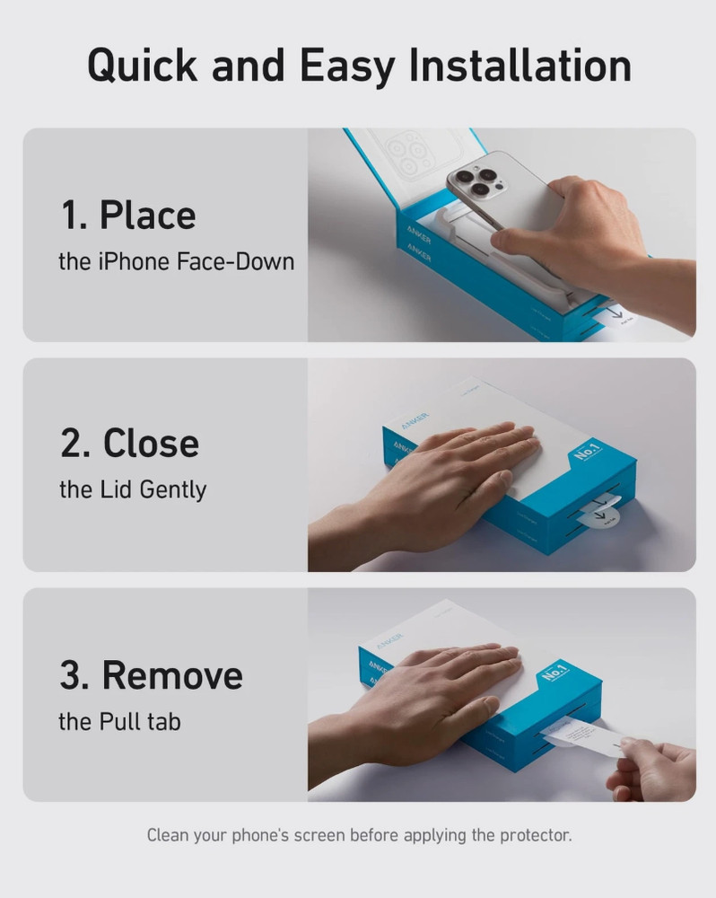 Anker Screen Protector for iPhone 15 Pro Tempered Glass, Durable and Drop-Proof