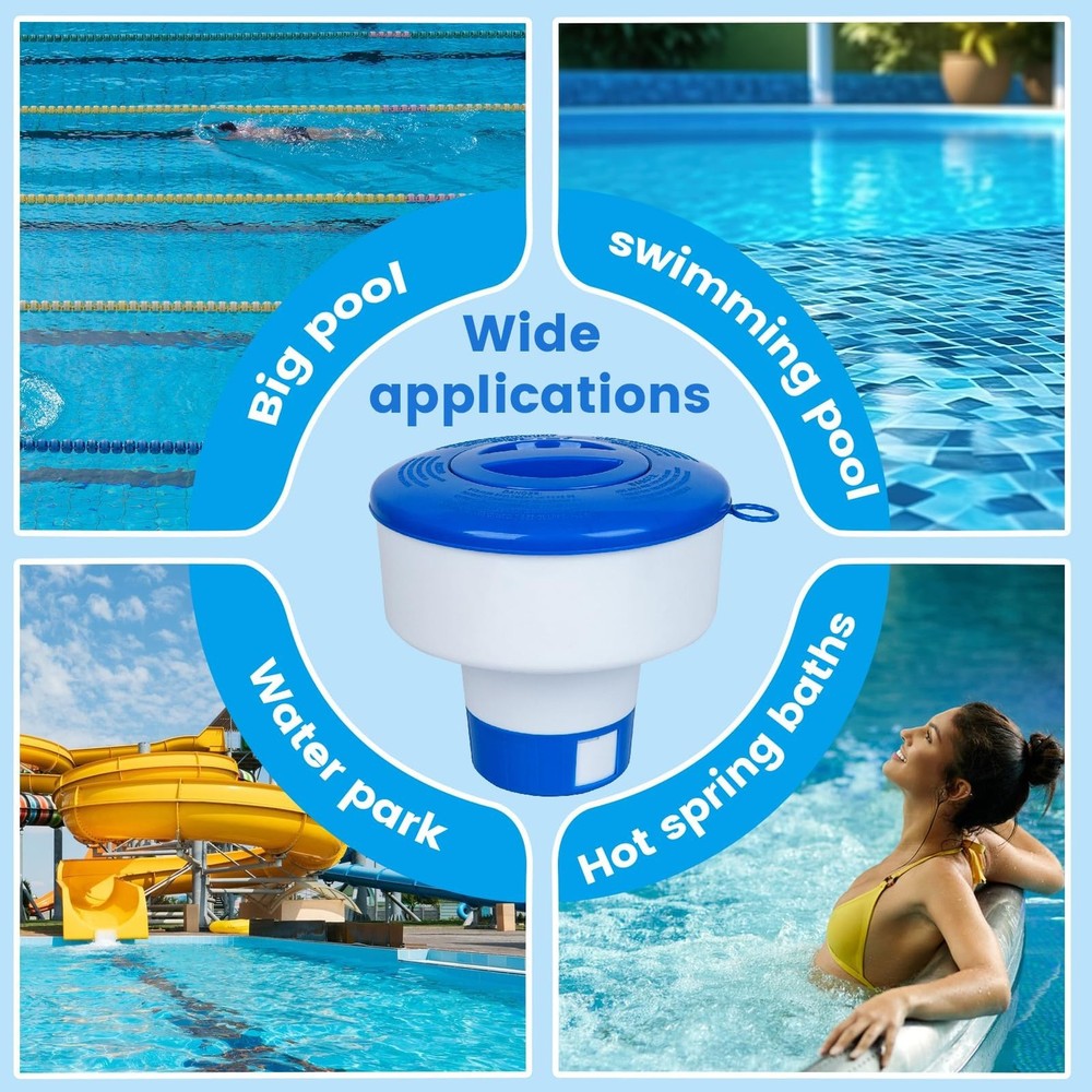 Pool Floater for Pools Fits 3" Tablets,7" with Adjustable Flow Vents
