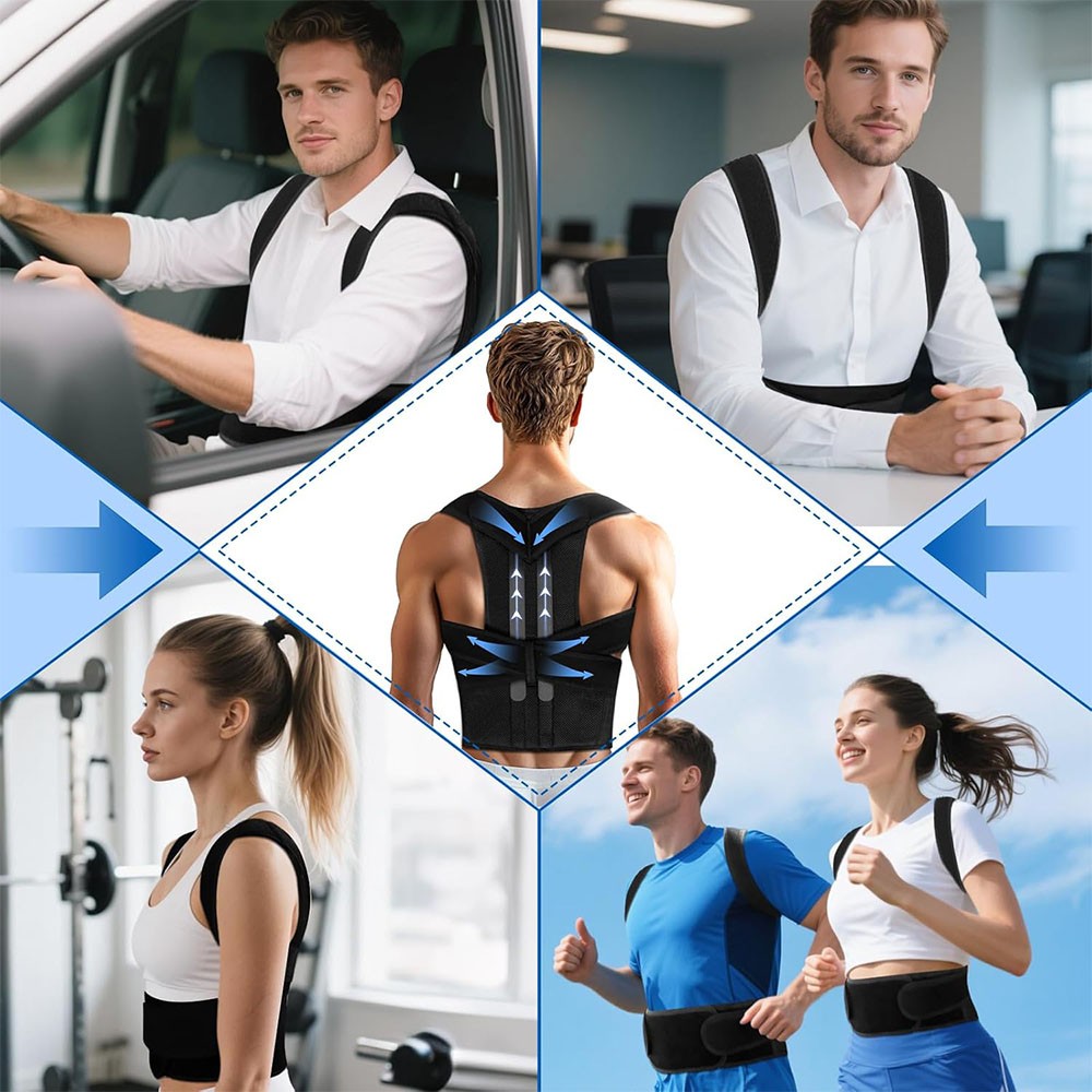 Full Back Straight Brace,Clavicle Support Adjustable Device - Thoracic Kyphosis