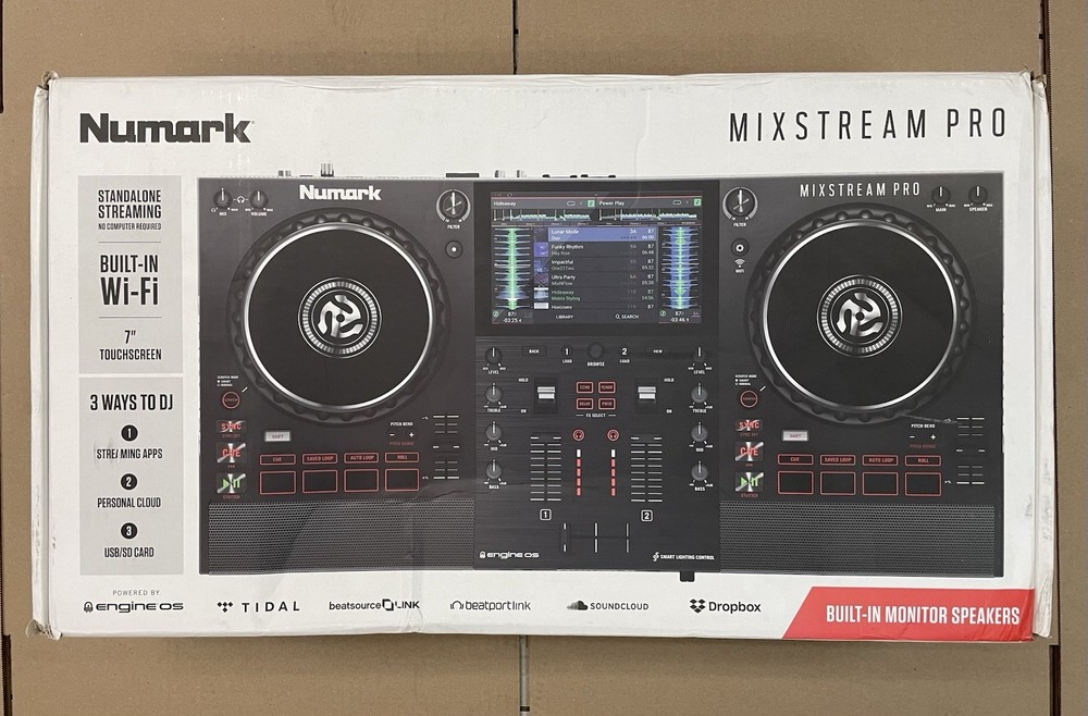 NUMARK MIXSTREAM PRO + Double Deck WiFi DJ Controller with Built-in Speakers
