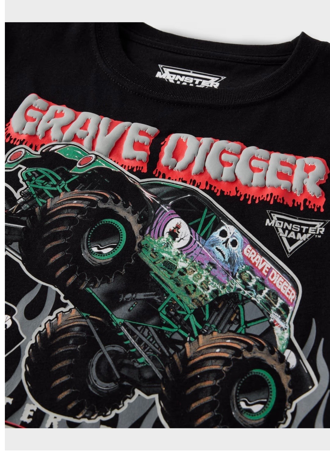 Monster Jam 2026 Official Grave Digger T-Shirt Black Youth S,L,XL-Monster Truck