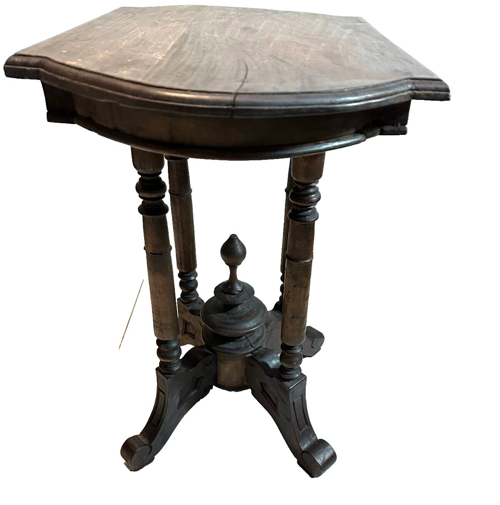 Antique French Mahogany Solid Wooden Side Table